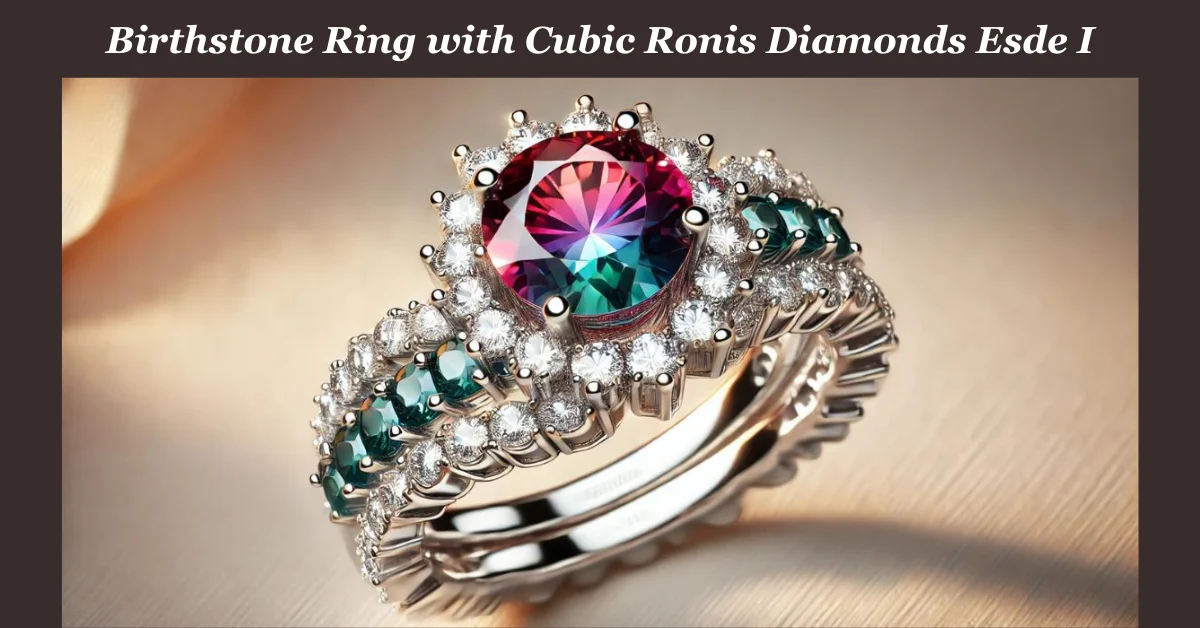 Birthstone Ring with Cubic Ronis Diamonds Esde I: A Perfect Blend of Elegance and Meaning